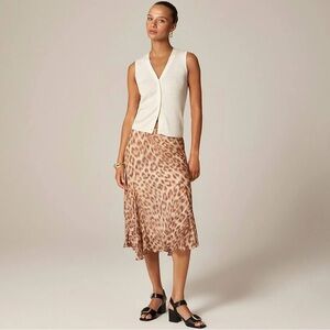 J. Crew Asymmetrical Leopard Print Skirt